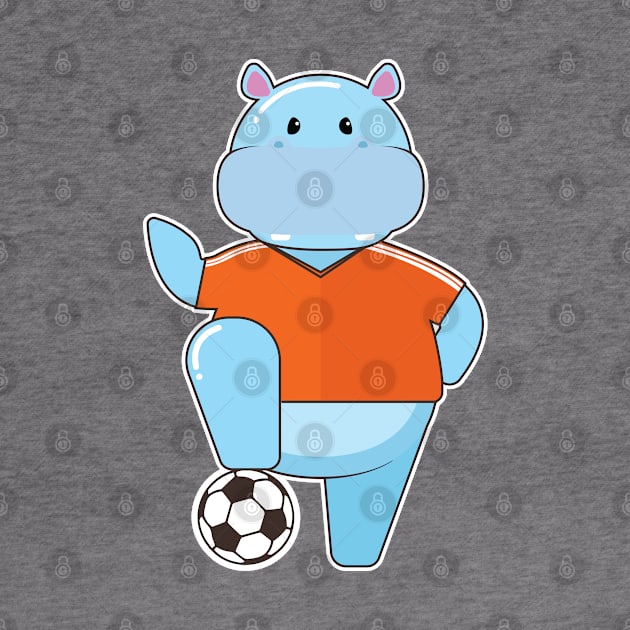 Hippo as Soccer player with Soccer ball by Markus Schnabel